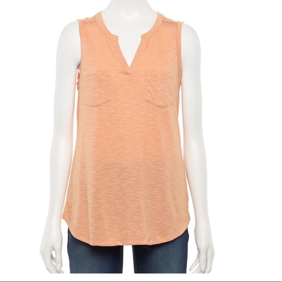 SONOMA Goods For Life split neck utility tank XXL papaya - Picture 11 of 11